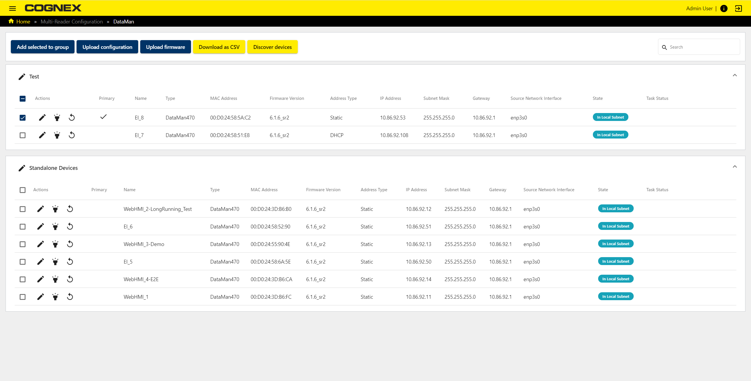 This is the initial screen of MRC Dataman app.