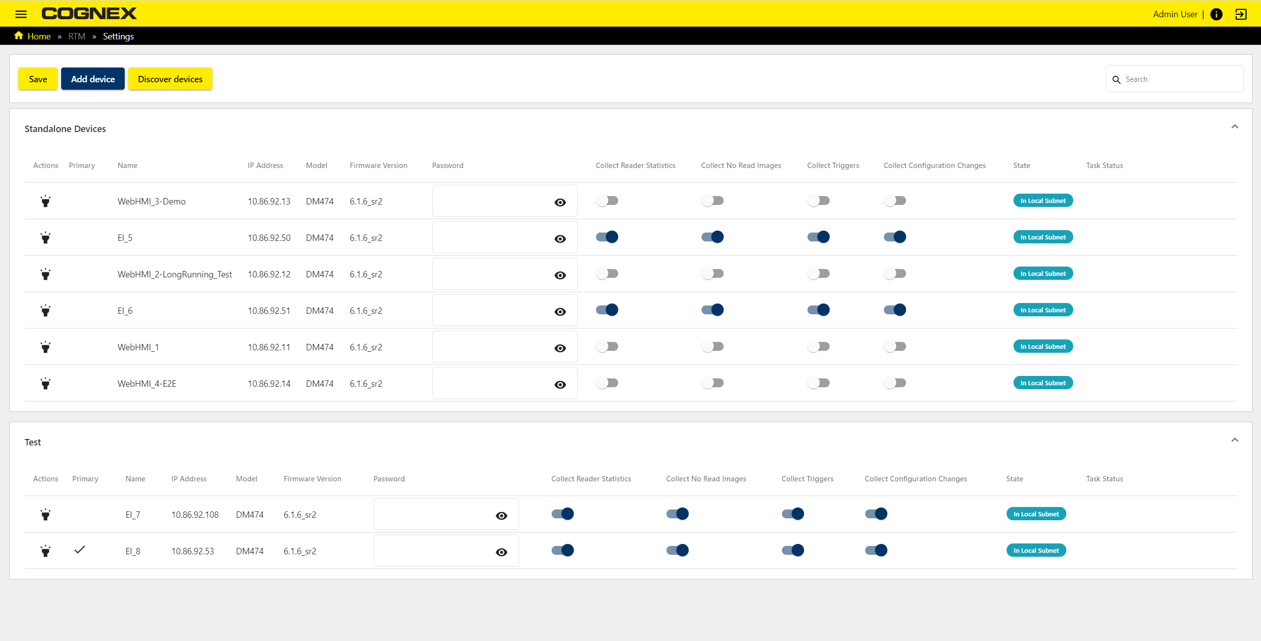 This image shows the Settings page.