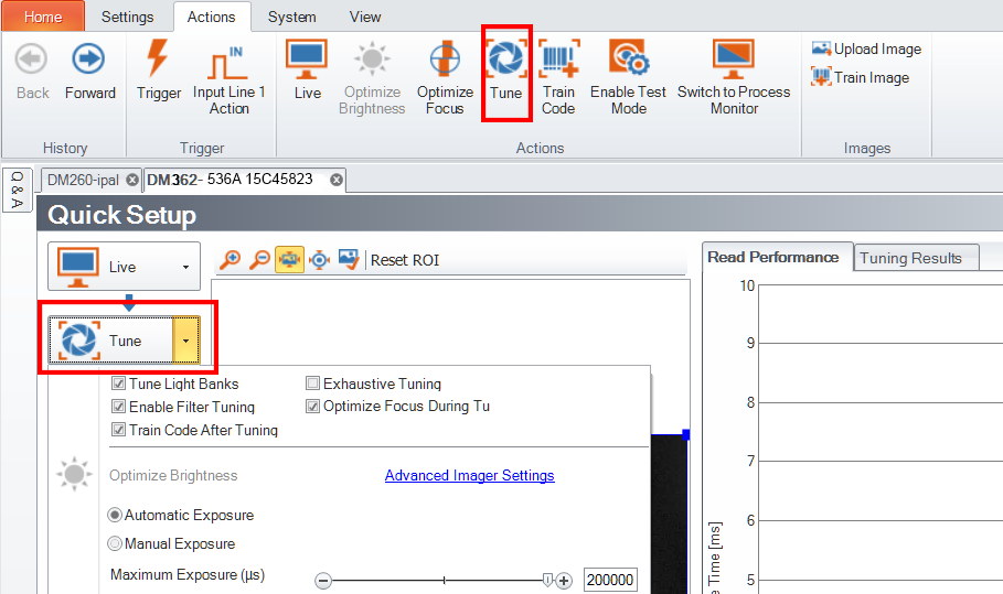DataMan 360 Series Tuning