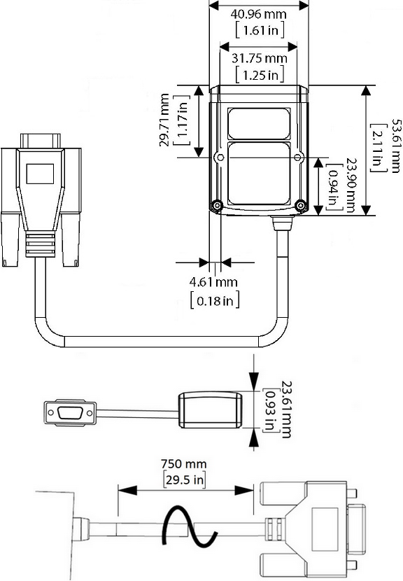 DataMan 60 Reader Dimensions