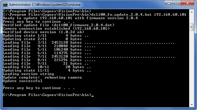 Acquisition Profile Plus Walkthrough Upgrade Firmware cmd