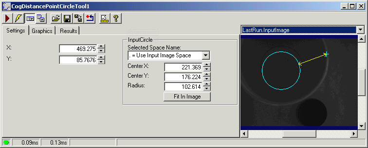 Cognex Dimensioning Distance Point Circle Control Distance Point Circle Whole Control