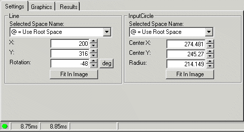 Cognex Dimensioning Intersect Line Circle Control Intersect Line Circle Settings Tab