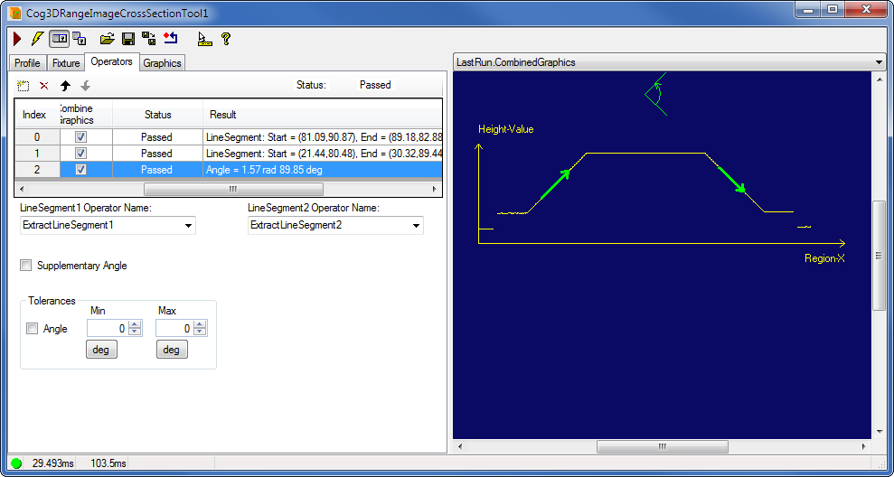 Cognex Image Processing Cog 3DRange Image Cross Section Angle Line Line 2