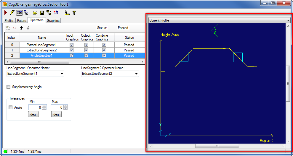 Cognex Image Processing Cog 3DRange Image Cross Section Cross Section Profile