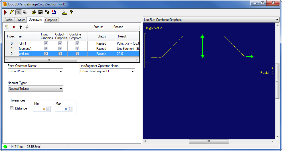 Cognex Image Processing Cog 3DRange Image Cross Section Distance Point Line 2