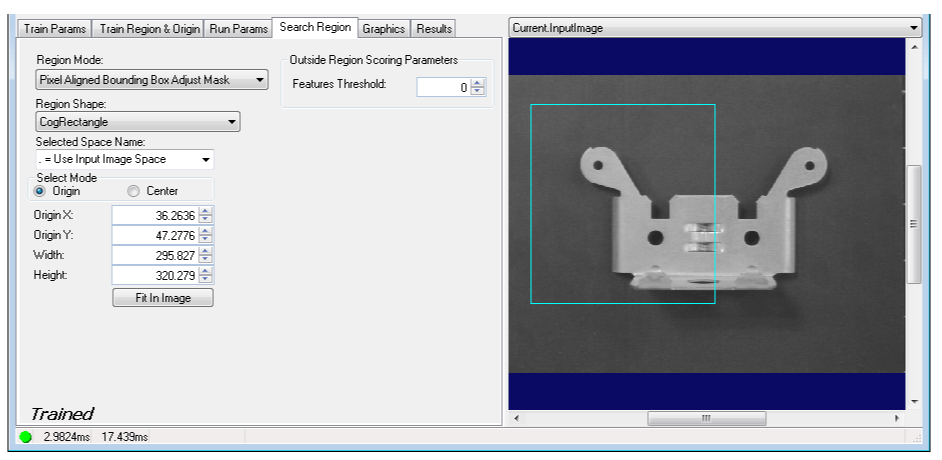 Cognex Patmax Align Reference Patmax Control Search Region
