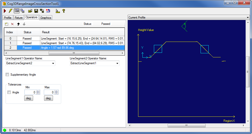 Image Processing Profile Plus Example 3DCross Section Operators Result Fixtured Pinned