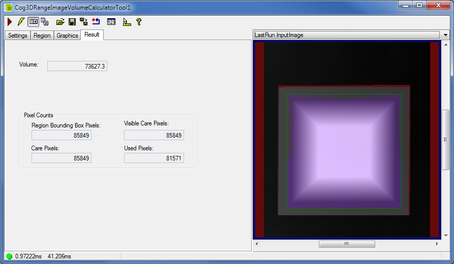 Image Processing Profile Plus Example 3DVolume Calculator QBConfiguration Volume Calculator Result