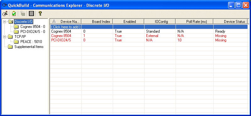 Quick Build Quick Build Walkthrough DiscreteIO Missing Hardware