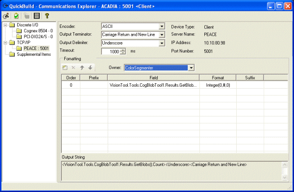 Quick Build Quick Build Walkthrough TCPIP New Packet Configured