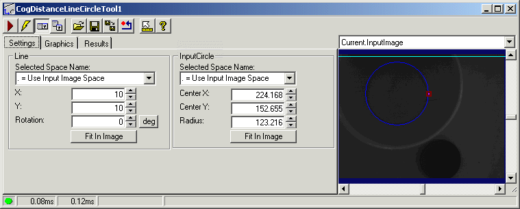Cognex Dimensioning Distance Line Circle Control Distance Line Circle Whole Control