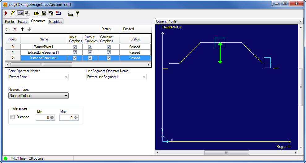 Cognex Image Processing Cog 3DRange Image Cross Section Distance Point Line