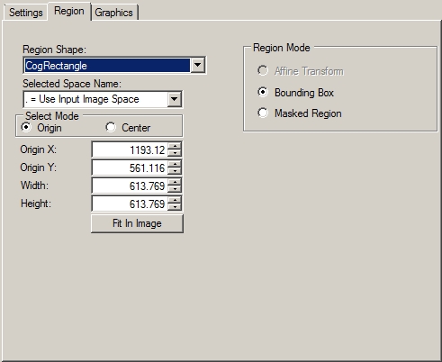 Cognex Image Processing One Image Control oneimage regiontab