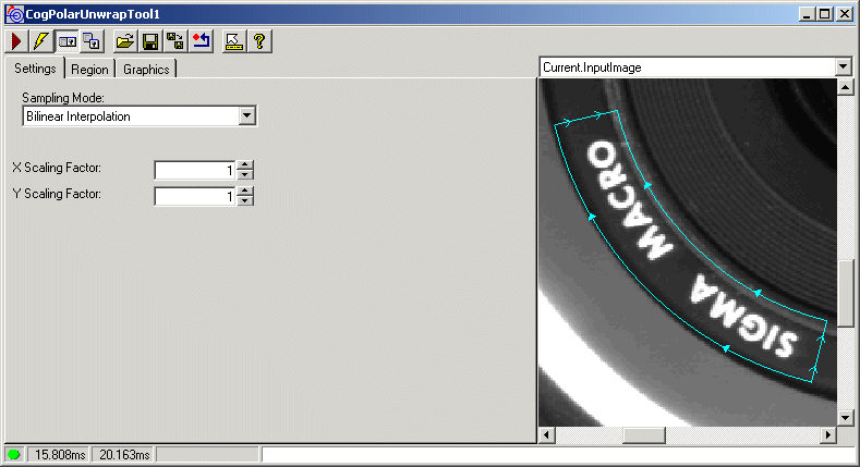 Cognex Image Processing Polar Unwrap Polar Unwrap Whole Control
