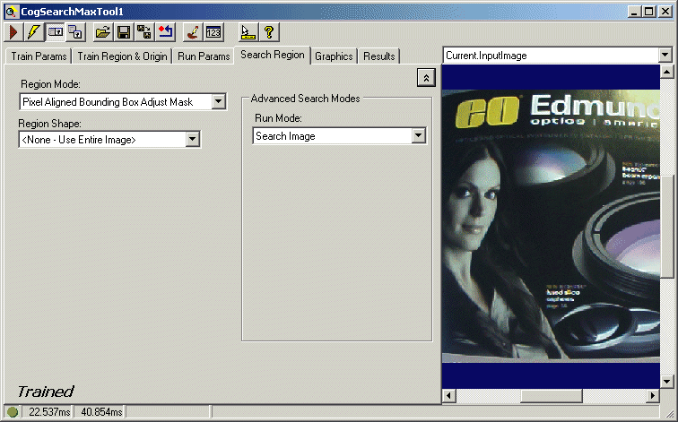 Cognex Search Max Search Max Search Region Tab