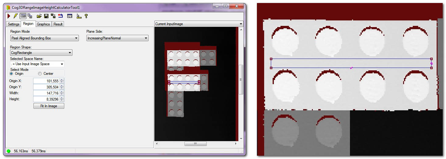Image Processing Profile Plus Example Height Measurement With Profile Plus Height Tool region plus zoom