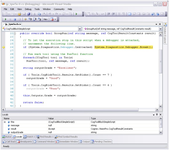 Quick Build Scripting Walkthrough Debugging VSDebugging
