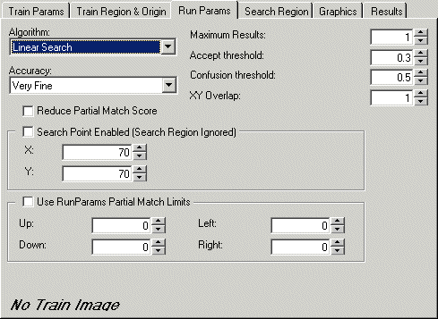 CognexCNLSearch Reference control runparams tab