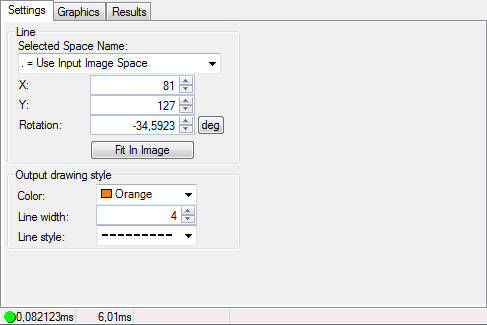 Cognex Dimensioning Create Line Control Create Line Settings Tab