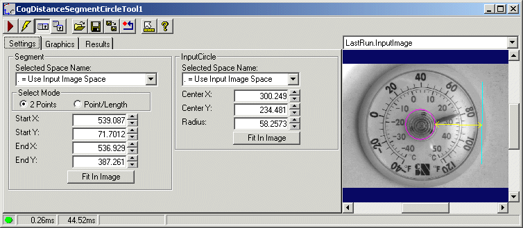 Cognex Dimensioning Distance Segment Circle Control Distance Segment Circle Whole Control