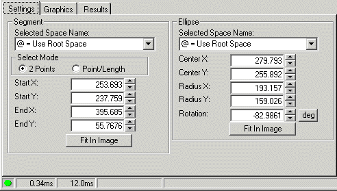 Cognex Dimensioning Intersect Segment Ellipse Control Intersect Segment Ellipse Settings Tab