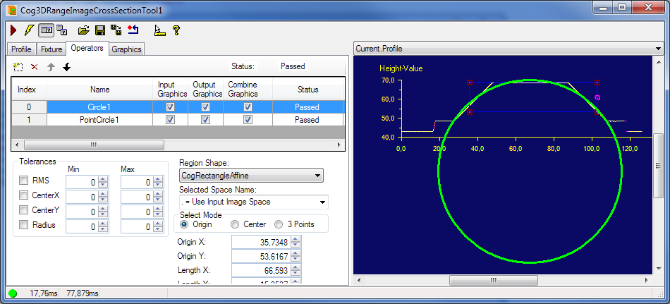Cognex Image Processing Cog 3DRange Image Cross Section Circle Fit Not Circle
