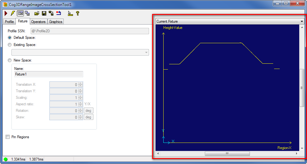 Cognex Image Processing Cog 3DRange Image Cross Section Cross Section Fixture