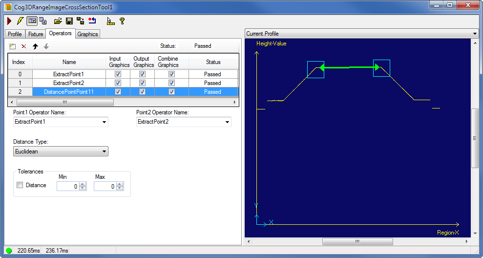 Cognex Image Processing Cog 3DRange Image Cross Section Distance Point Point
