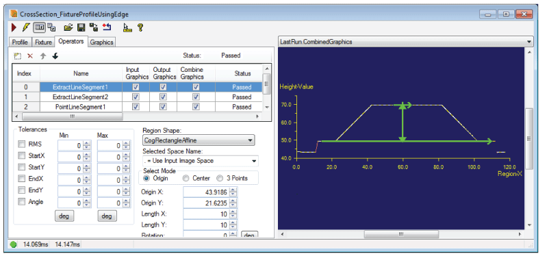 Cognex Image Processing Cog 3DRange Image Cross Section Whole Control