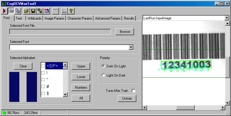 CognexOCVMax OCVmax OCVMax Font Tab