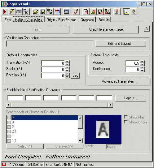 Identification OCV Walkthrough Train Character String OCVAdvanced Params