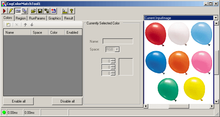 Cognex Color Match Color Match Color Match Colors Tab