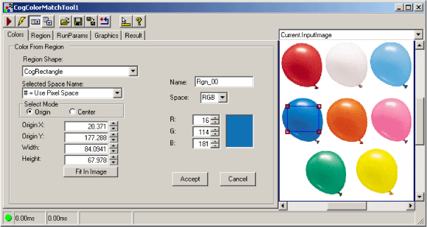 Cognex Color Match Color Match Using Region Function