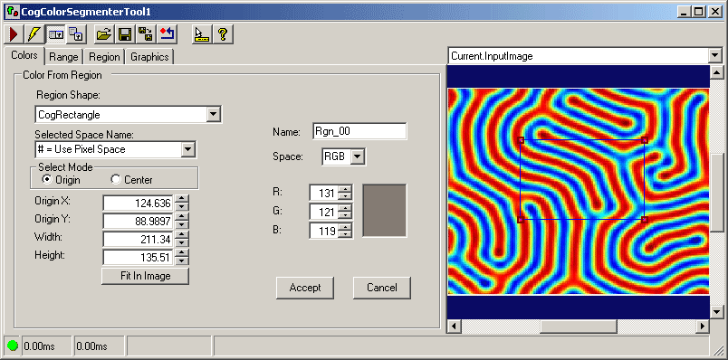 Cognex Color Segmenter Color Segmenter Using Region Function