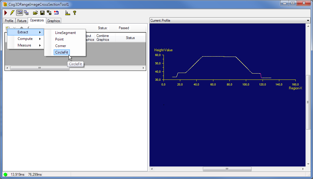Cognex Image Processing Cog 3DRange Image Cross Section Circle Fit