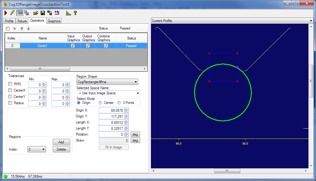 Cognex Image Processing Cog 3DRange Image Cross Section Circle Fit Better