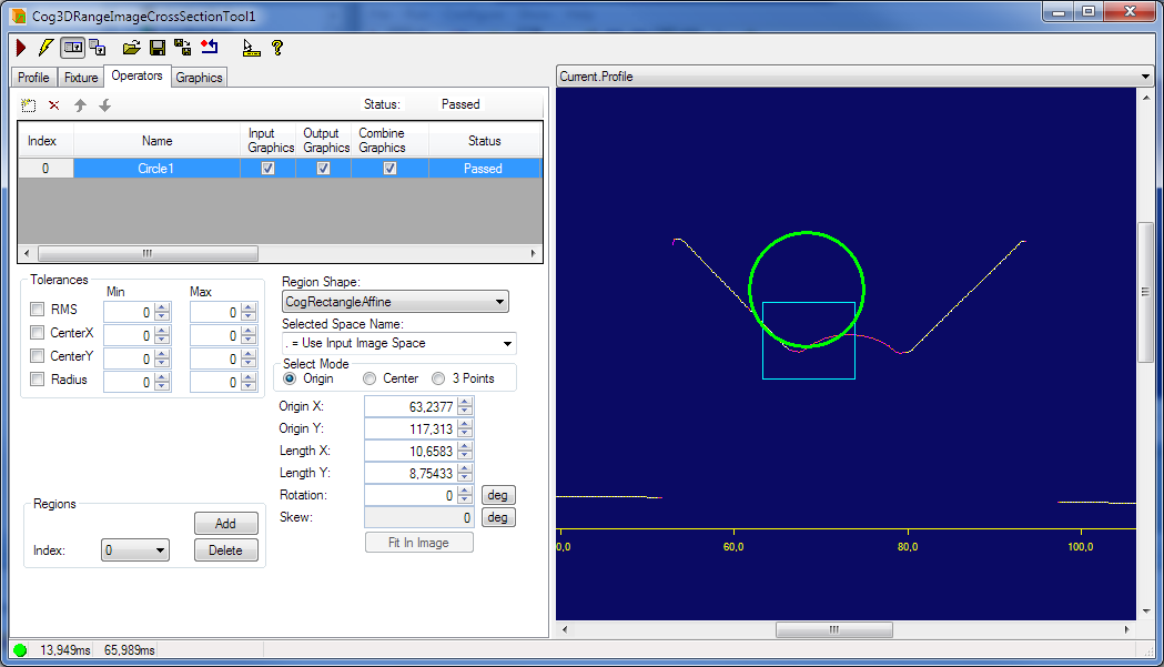 Cognex Image Processing Cog 3DRange Image Cross Section Circle Fit Poor