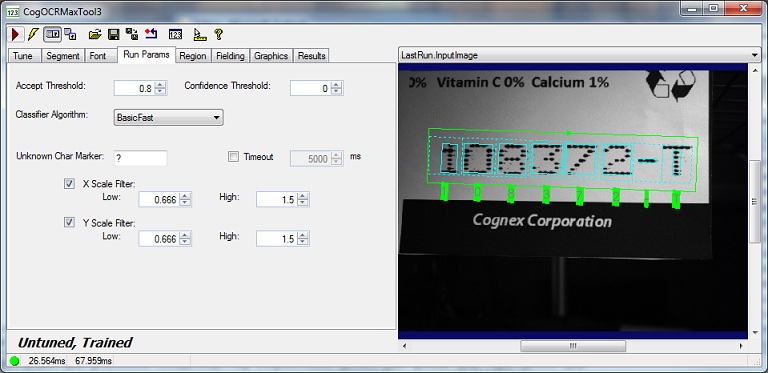 CognexOCRMax OCRMax Run Params