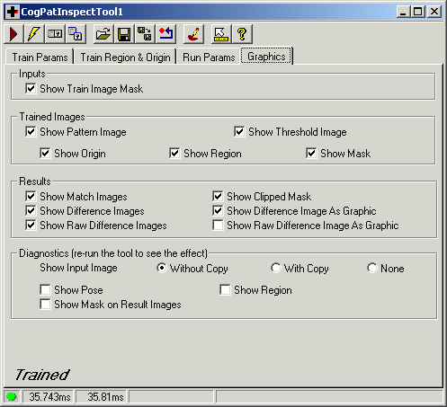 Cognex Pat Inspect Reference Pat Inspect Graphics Tab