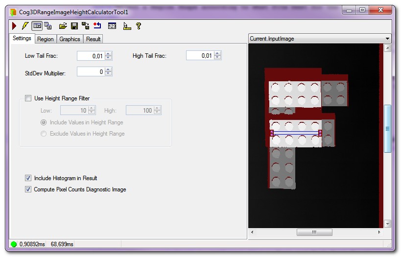 Image Processing Profile Plus Example Height Measurement With Profile Plus Height Tool settings