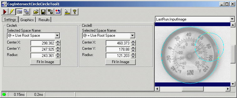 Cognex Dimensioning Intersect Circle Circle Control Intersect Circle Circle Whole Control