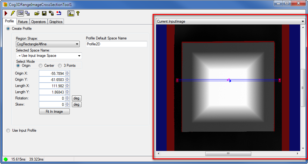Cognex Image Processing Cog 3DRange Image Cross Section Cross Section Current Input Image