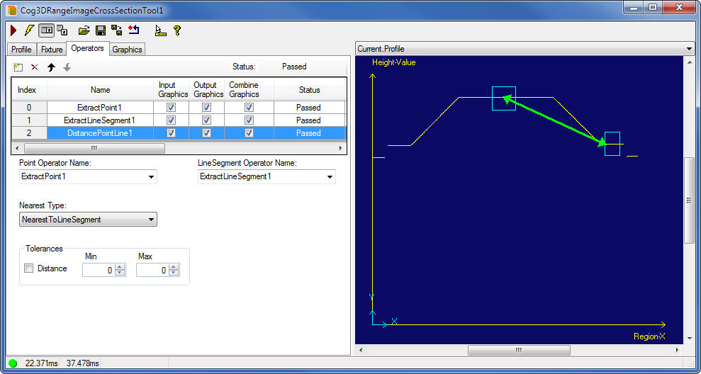 Cognex Image Processing Cog 3DRange Image Cross Section Distance Point Line 3