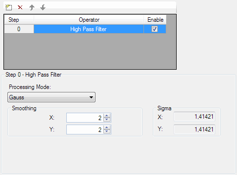 Cognex Image Processing One Image Control High Pass Settings