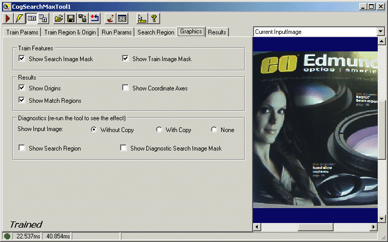 Cognex Search Max Search Max Graphics Tab