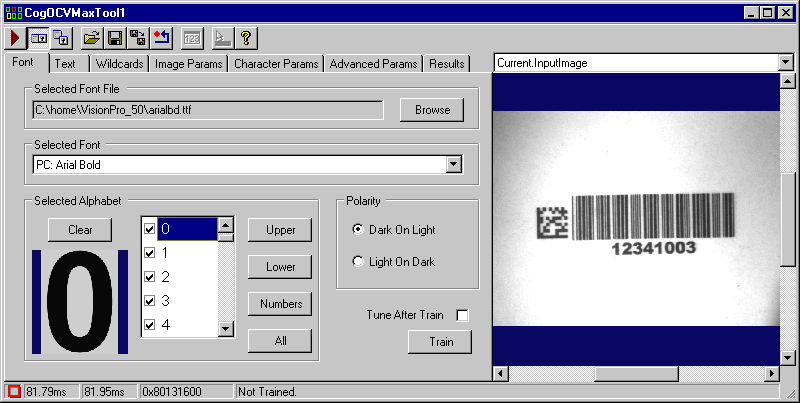 Identification OCVMax Walkthrough UseOCVMax Font Tab With Nums Selected
