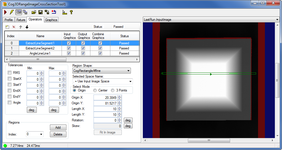Image Processing Profile Plus Example 3DCross Section Operators Result Mapped