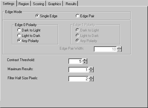Cognex Caliper Reference Caliper Control Settings