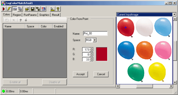 Cognex Color Match Color Match Using Point Function